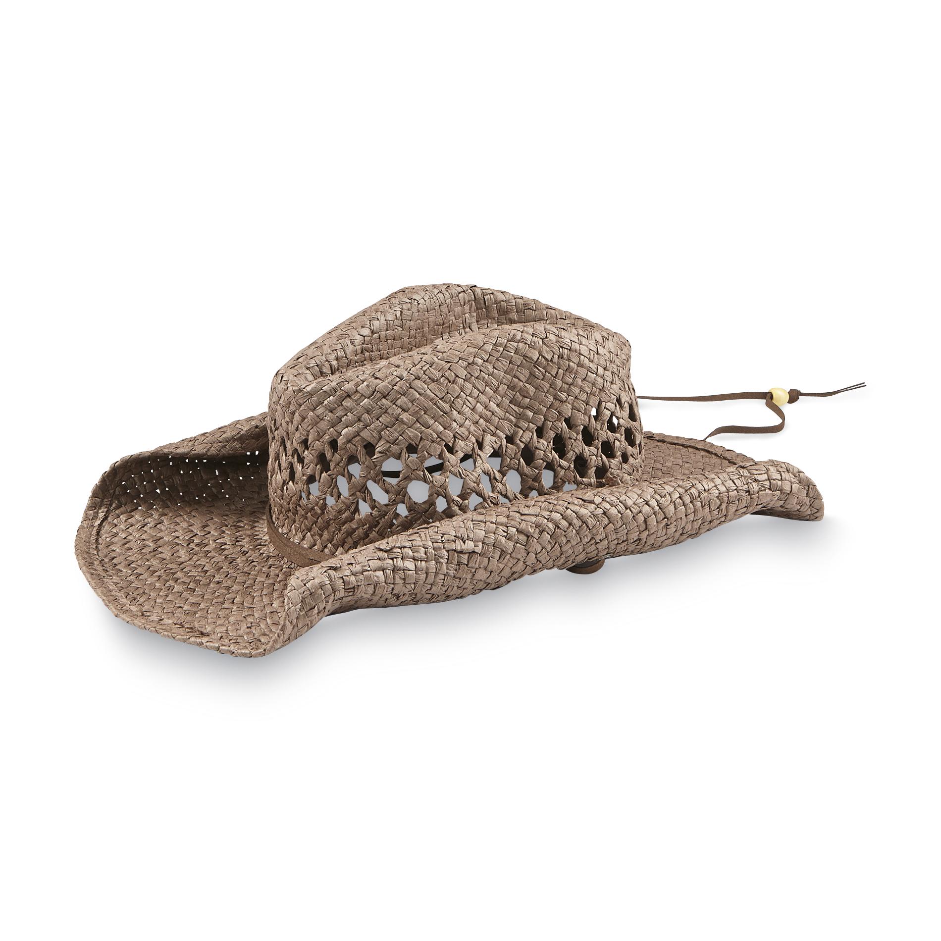 Joe Boxer Women's Straw Cowgirl Hat with Chin Strap