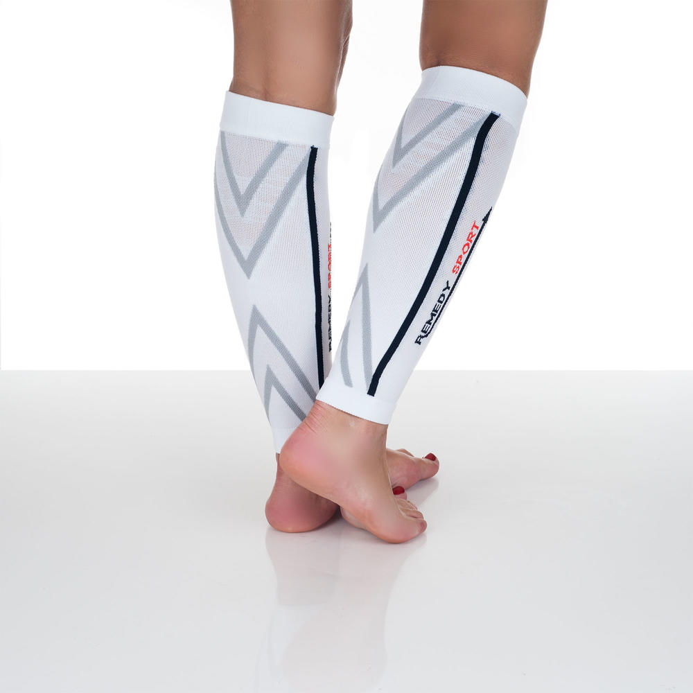 Remedy Calf Compression Running Sleeve Socks - White