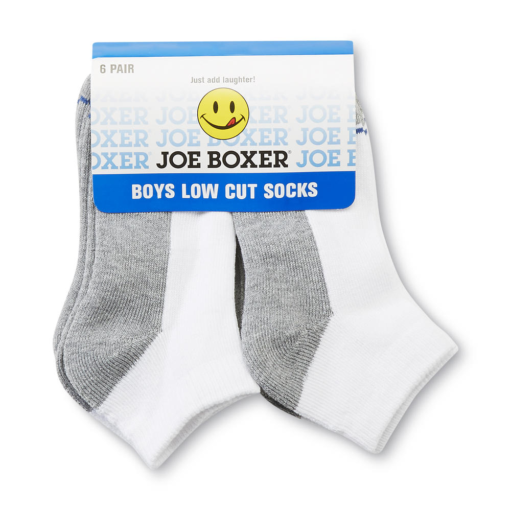 Joe Boxer Boy&#39;s 6-11 Six-Pair Low Cut Socks - Gray/White