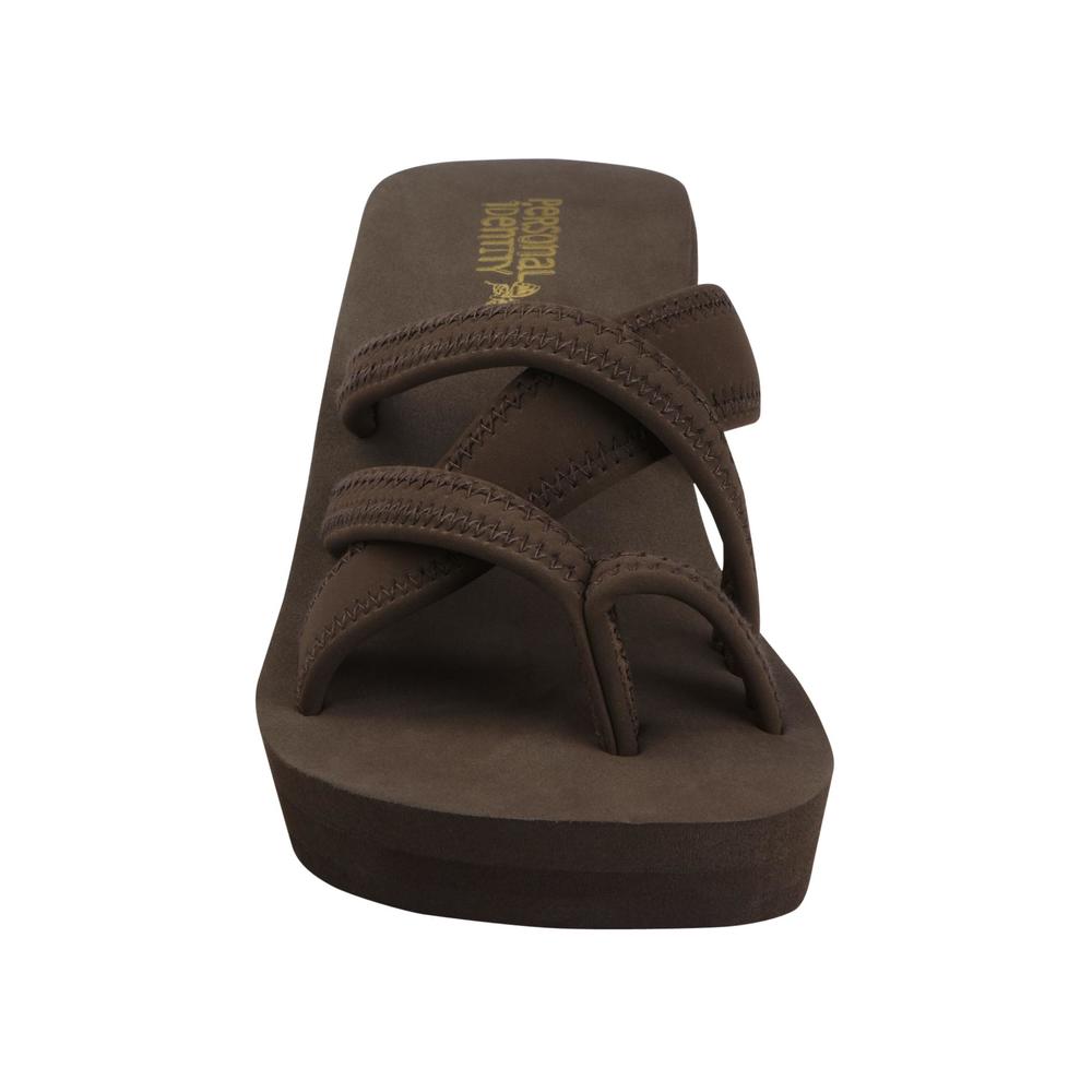 Personal Identity Women's Neo Brown Strappy Wedge Sandal
