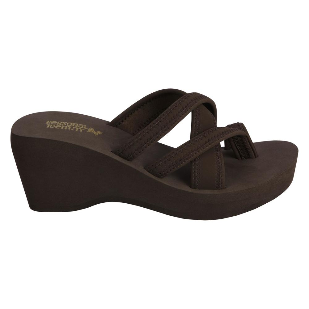 Personal Identity Women's Neo Brown Strappy Wedge Sandal