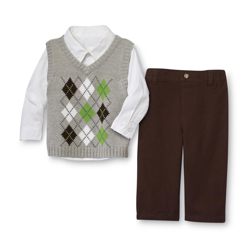 Holiday Editions Newborn Boy's Easter Sweater Vest Set - Argyle