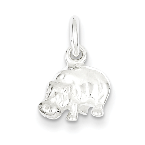 Sterling silver Hippo Charm.