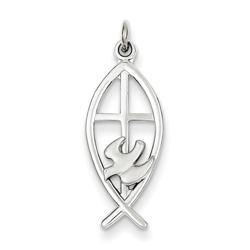 Sterling silver Ichthus Fish Charm.
