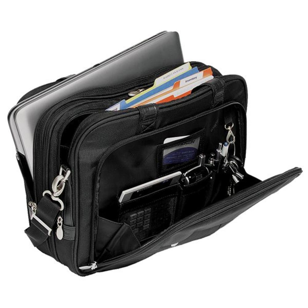 McKlein® Pearson 84565 Black Expandable Double Compartment Briefcase