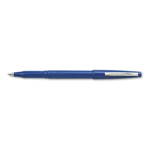 Pentel PENR100C Rolling Writer Stick Roller Ball Pen  .8mm  Blue Barrel  Blue Ink  Dozen