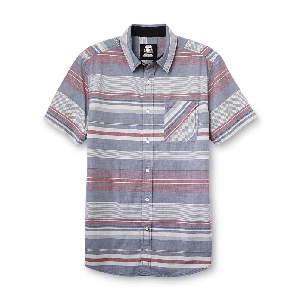 Route 66 Men's Button-Front Shirt - Striped