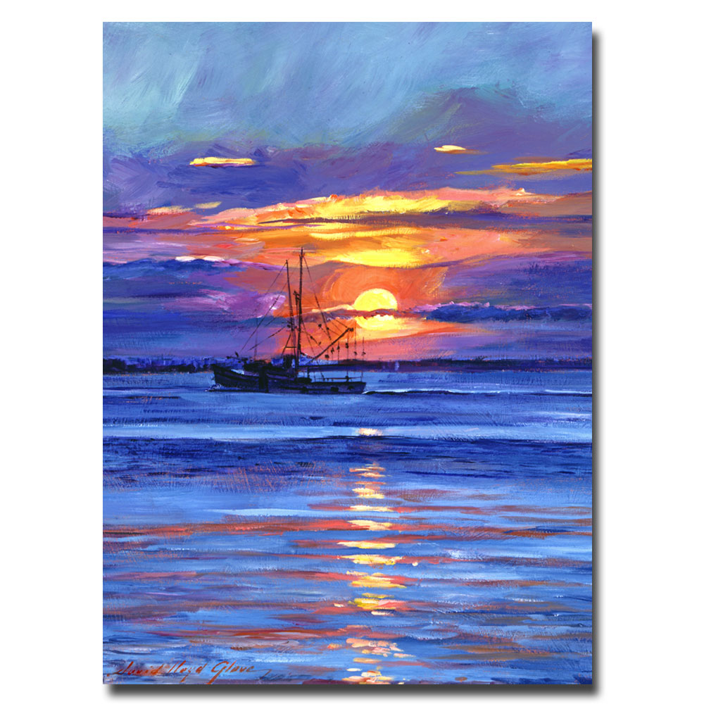 Trademark Global David Lloyd Glover 'Salmon Trawler at Sunrise' Canvas Art