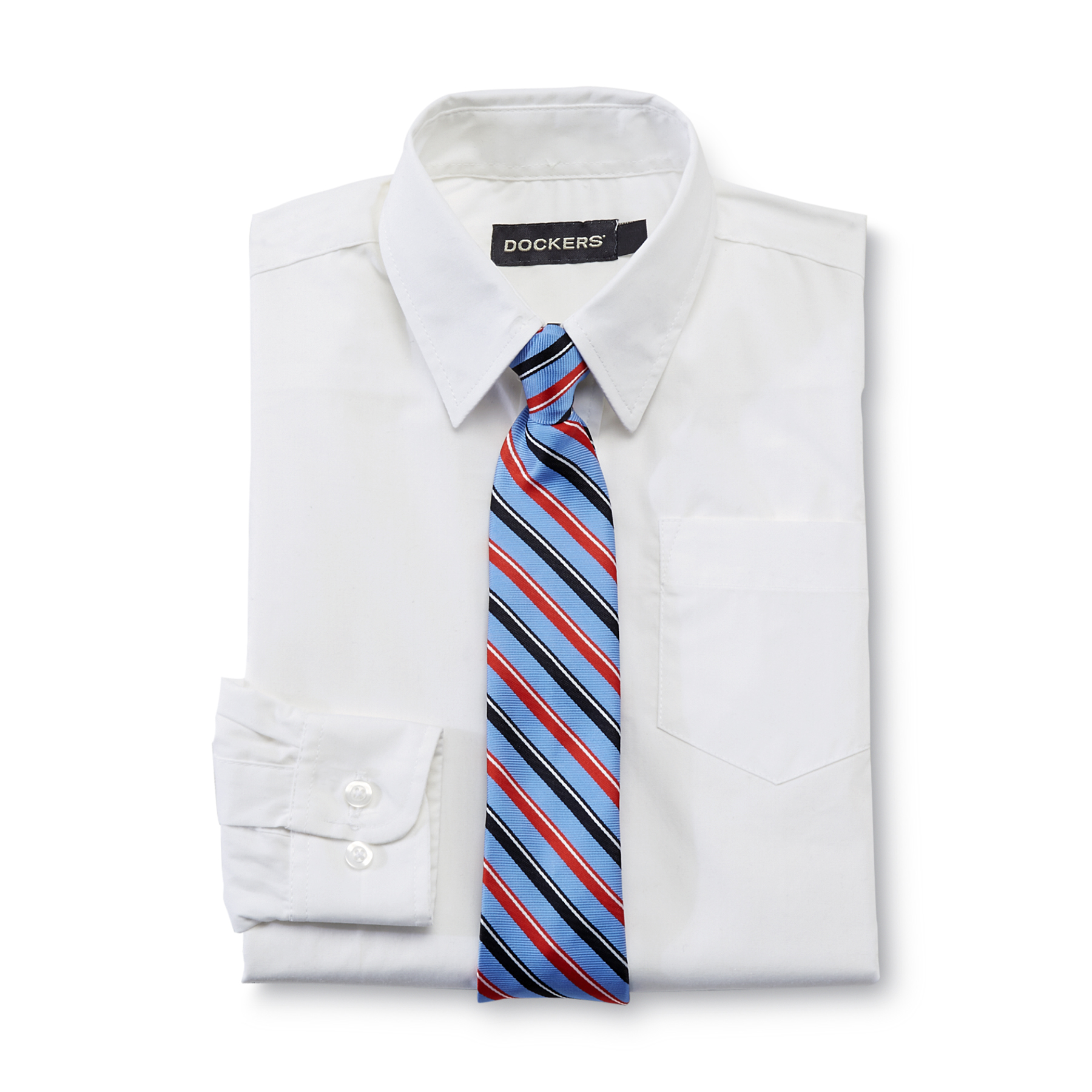 Dockers Boy's Dress Shirt & Striped Tie