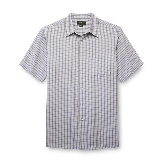 David Taylor Collection Men's ShortSleeve ButtonFront Shirt Windowpane
