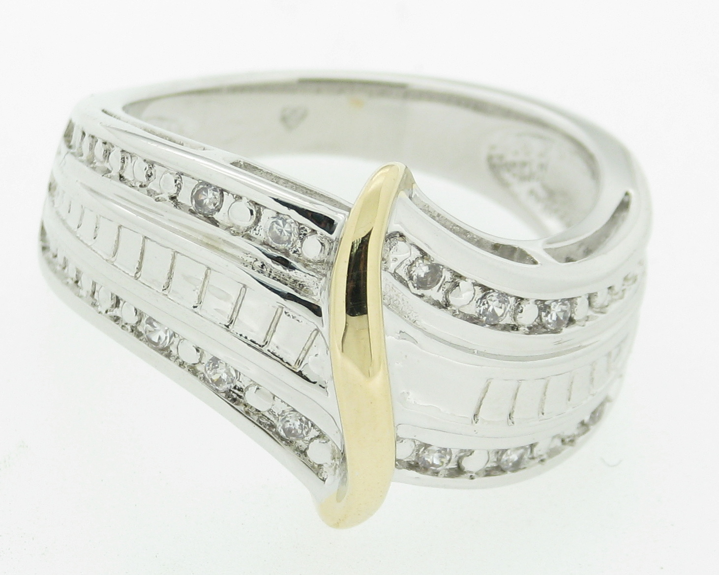 Diamond Accent Ring in Titanium over Brass