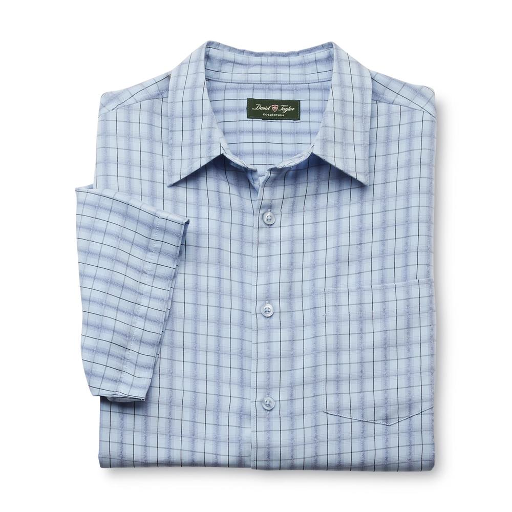 David Taylor Collection Men's Short-Sleeve Button-Front Shirt - Windowpane