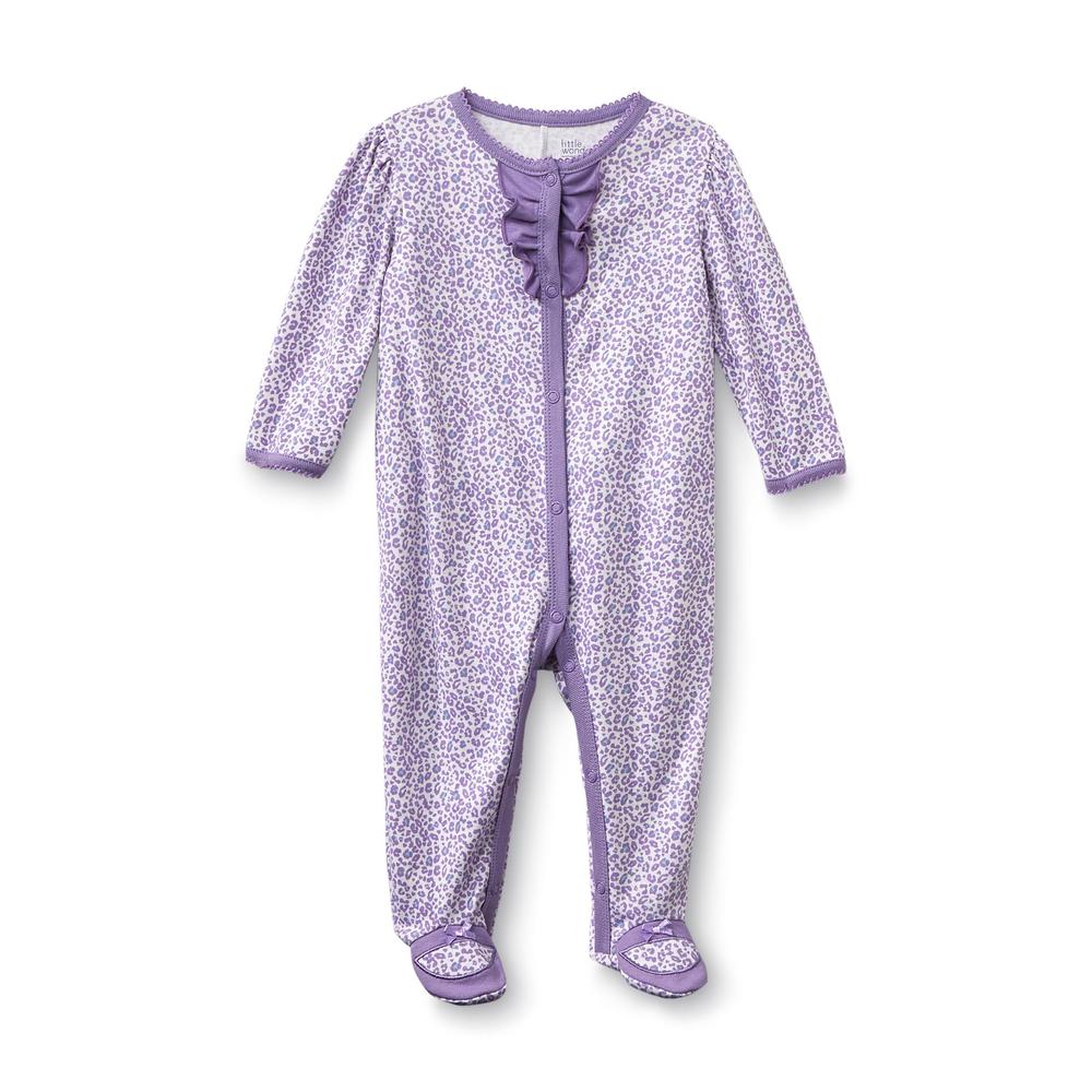 Little Wonders Newborn Girl's Footed Pajamas - Leopard