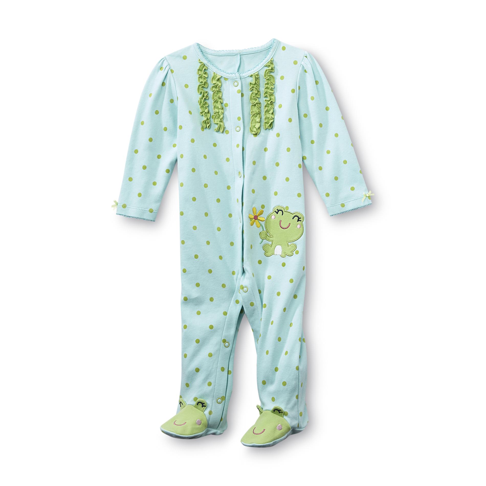 Little Wonders Newborn Girl's Footie Pajamas - Frog