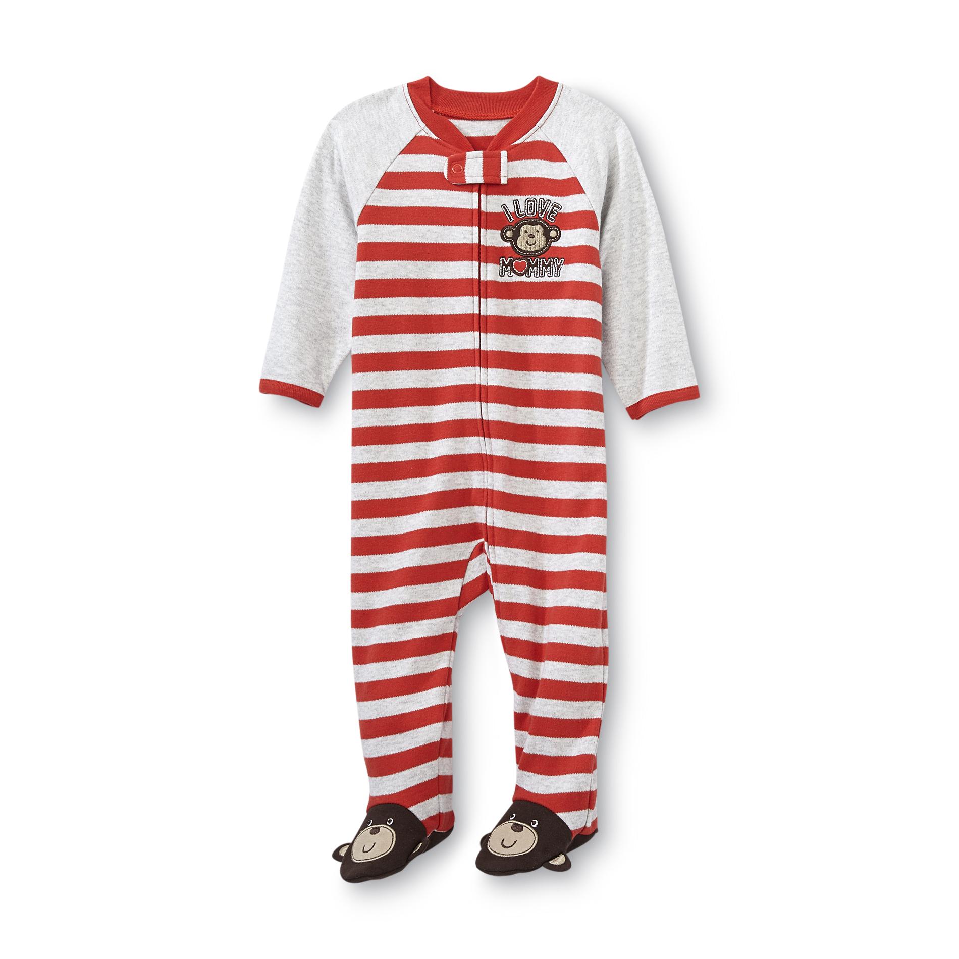 Little Wonders Newborn Boy's Footie Pajamas - I Love Mommy