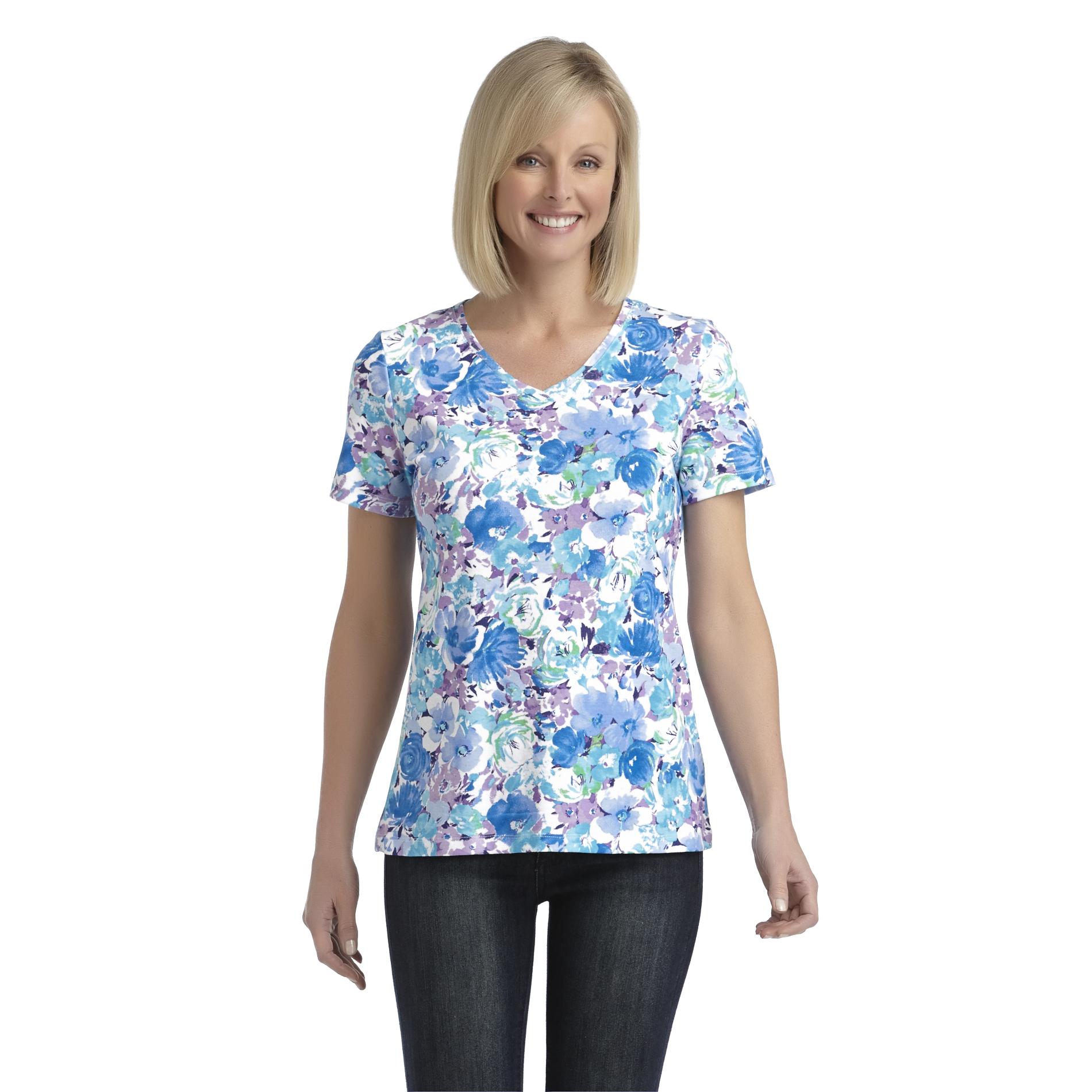 Laura Scott Women's V-Neck T-Shirt - Floral