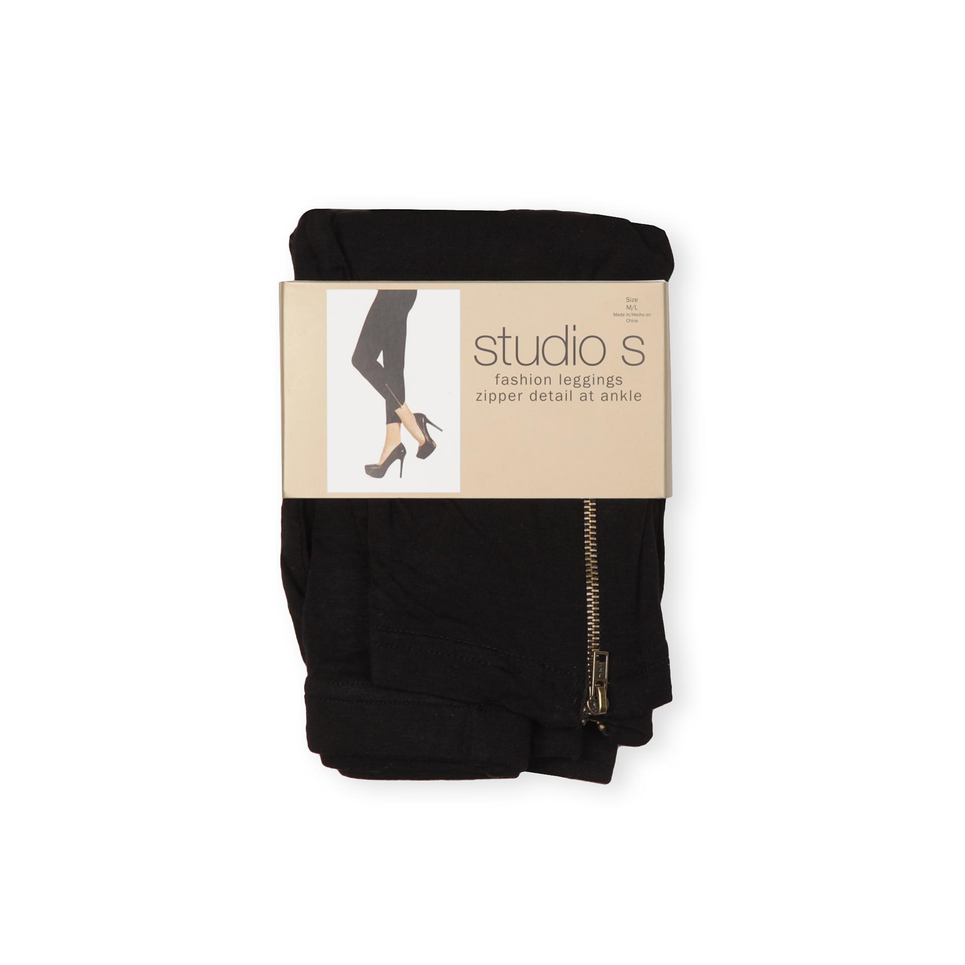 Studio S Women's Side Zipper Fashion Leggings