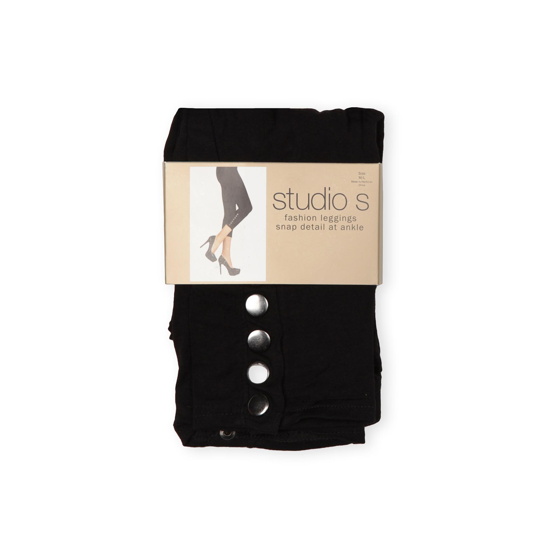 Studio S Women&#8217;s Side Snap Capri Leggings