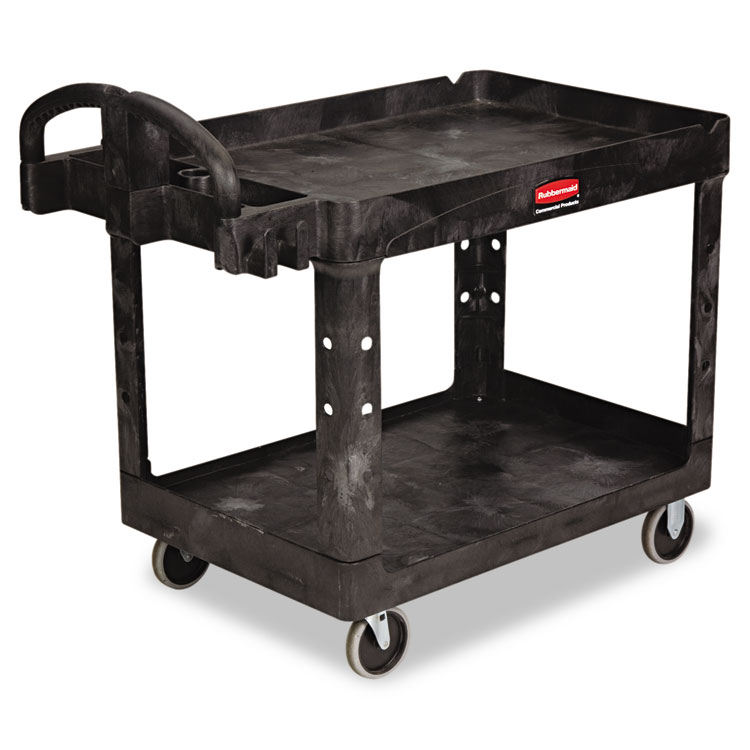 Rubbermaid Heavy-Duty Utility Cart, 2 Shelf, 25-1/4w x 44d X 39h, Black