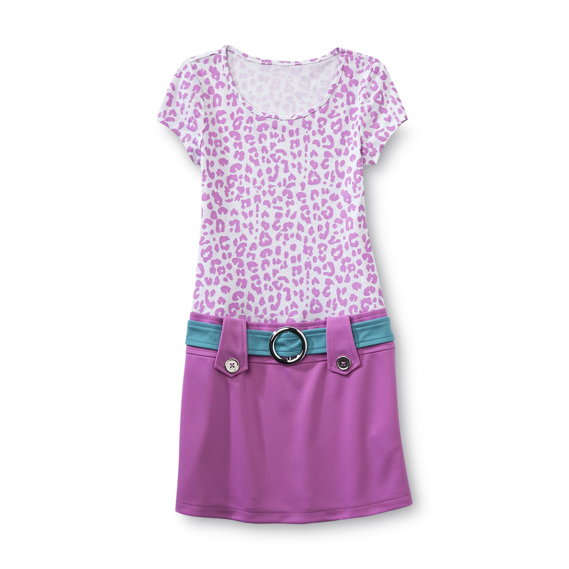 Piper Girl's Short-Sleeve Marsha Dress - Leopard Print