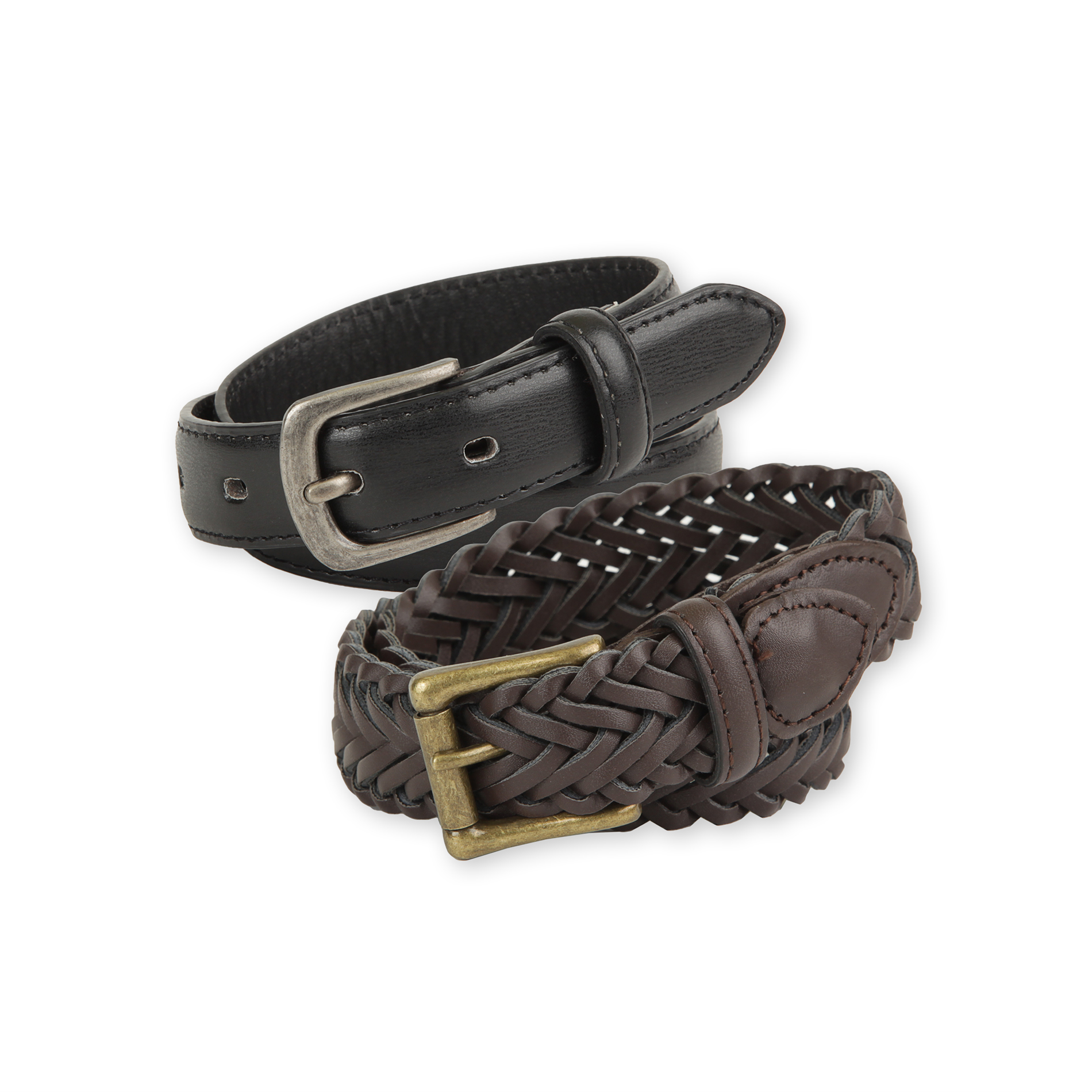 Basic Editions Boy's 2-Pack Leather Belts