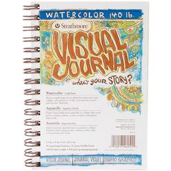 strathmore 460-55 400 series visual watercolor journal, 140 lb cold press, 5.5"x8", 22 sheets , white