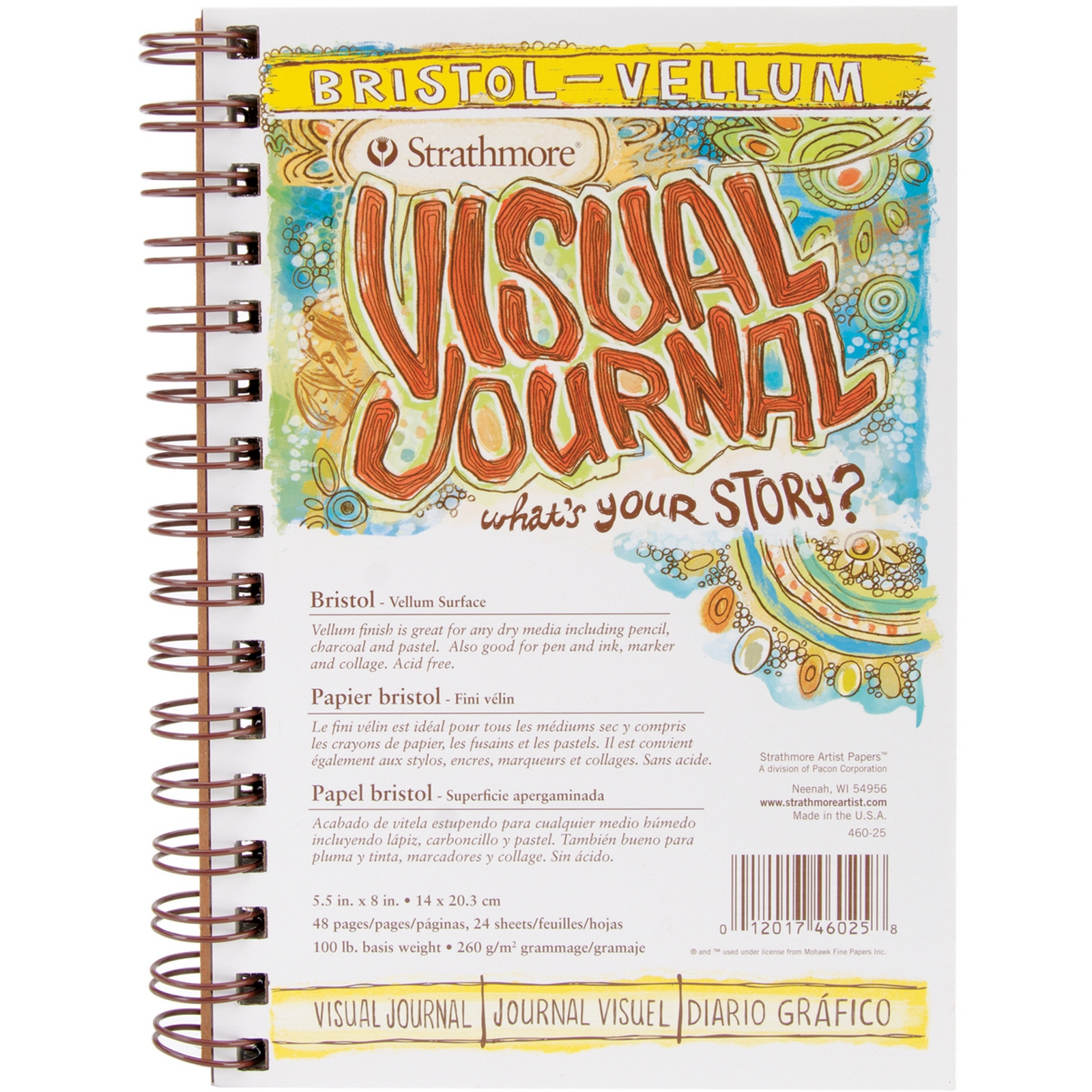 Strathmore Visual Journal Spiral Bound 5.5"X8"-Bristol Vellum