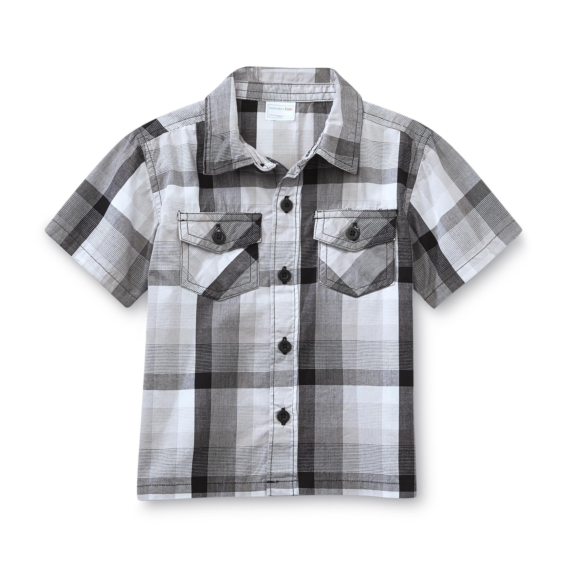 WonderKids Infant & Toddler Boy's Short-Sleeve Poplin Shirt - Plaid