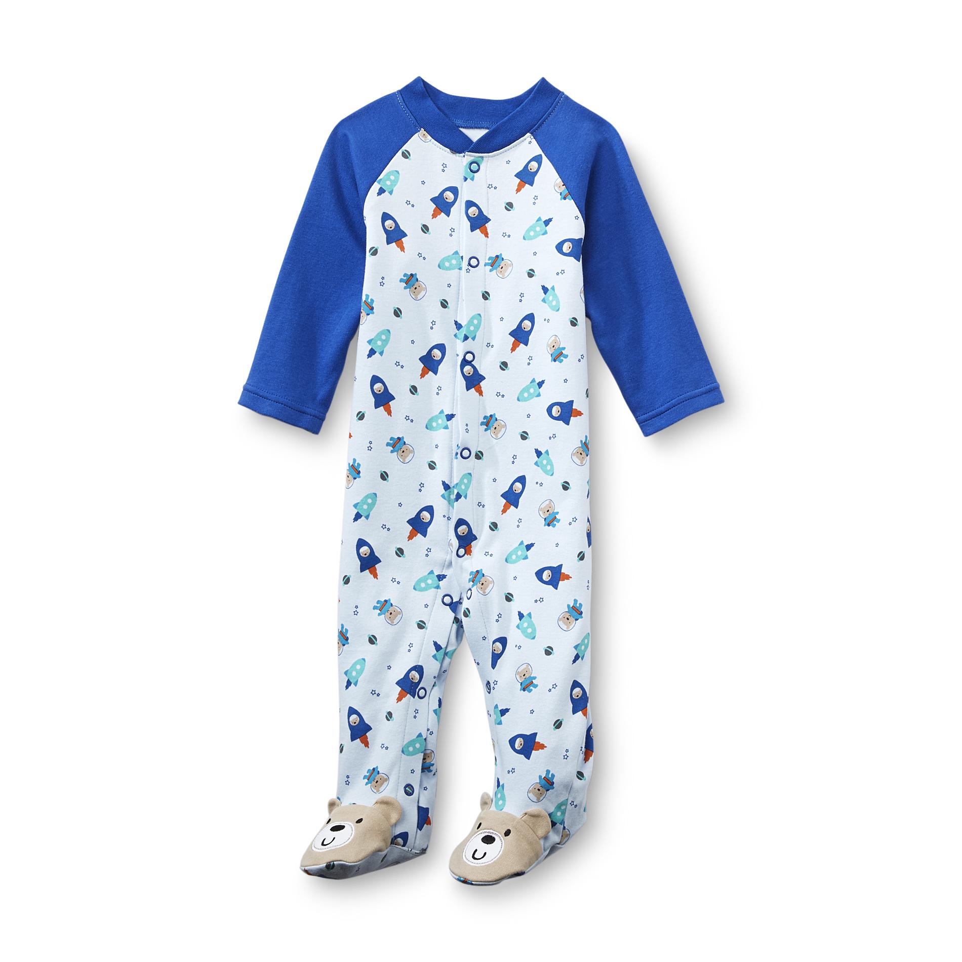 Little Wonders Newborn Boy's Sleeper Pajamas - Space Bears