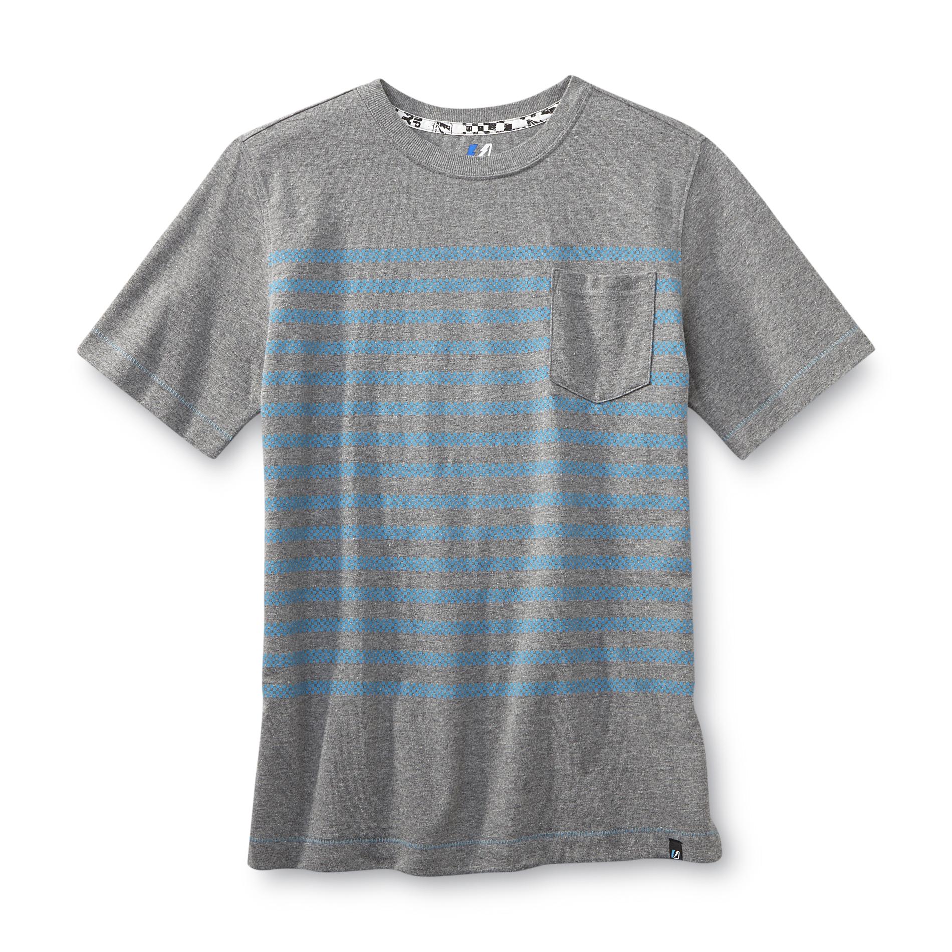 Amplify Boy's Pocket T-Shirt - Checkered Stripe