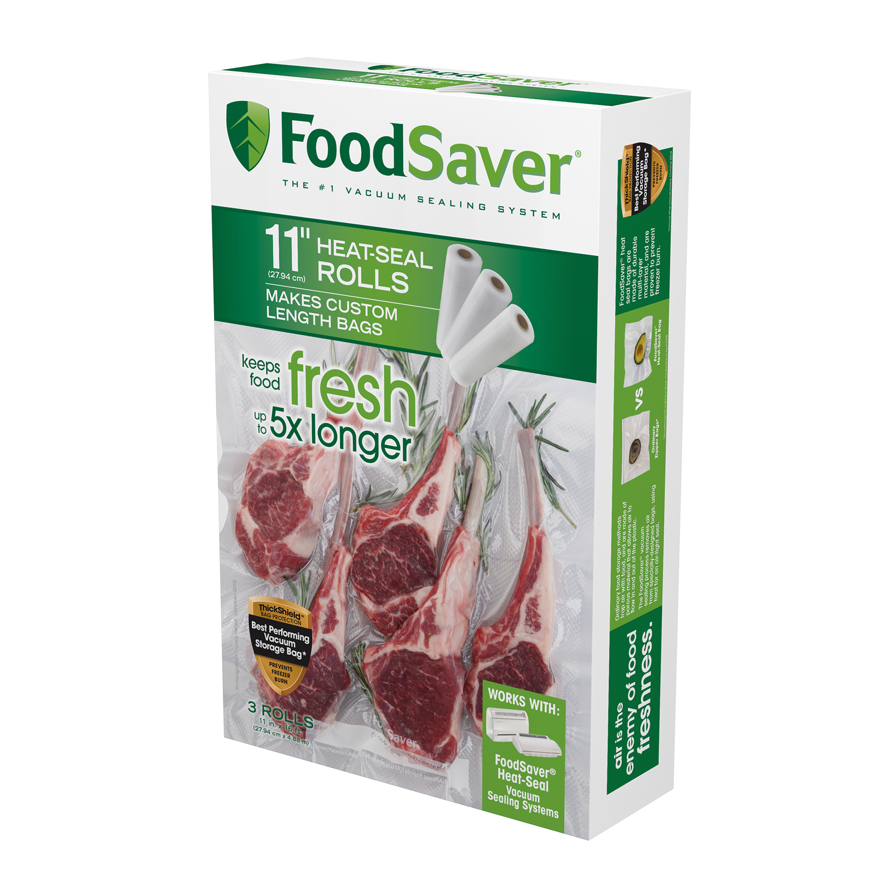 Foodsaver FSFSBF0634-DS 11" Heat Seal Roll 3-Pack