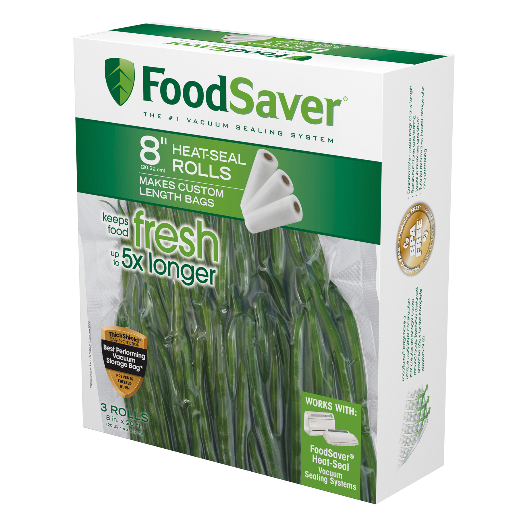 Foodsaver FSFSBF0534-DS 8" Heat Seal Roll 3-Pack