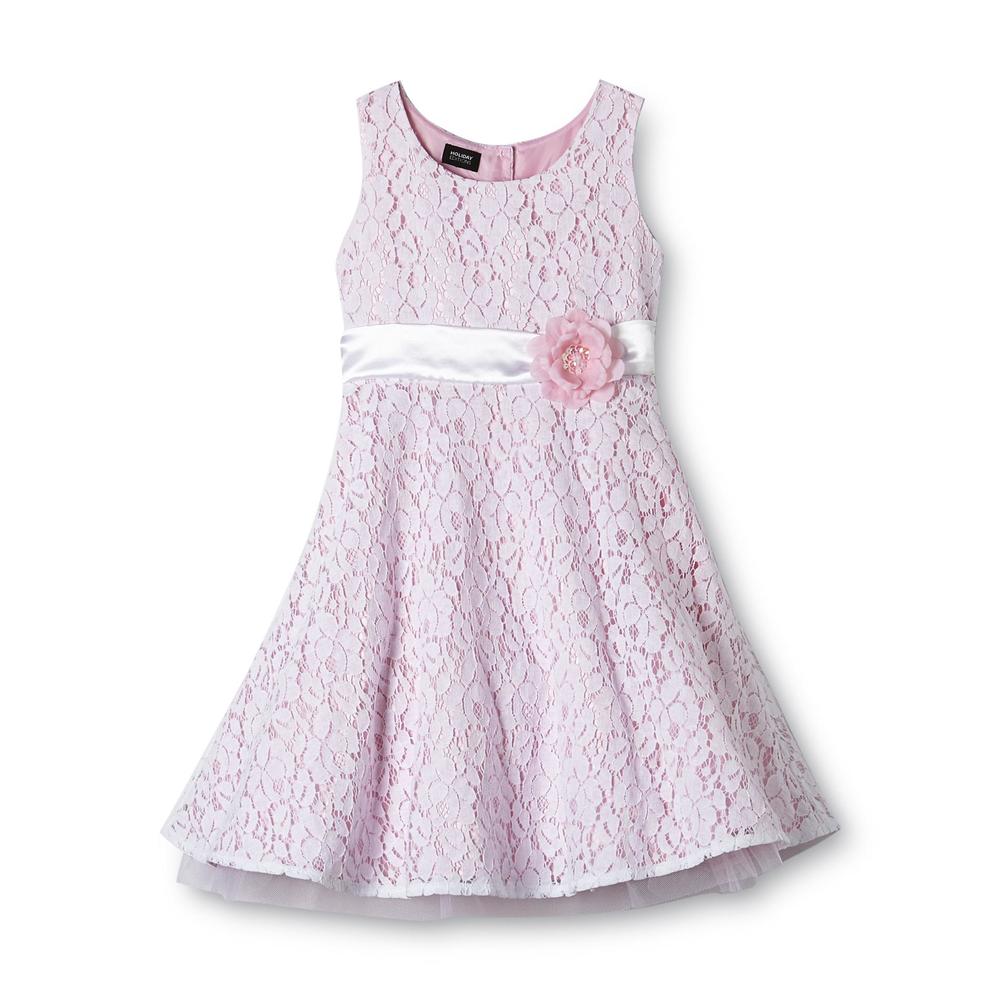 Holiday Editions Girl's Satin Dress - Floral