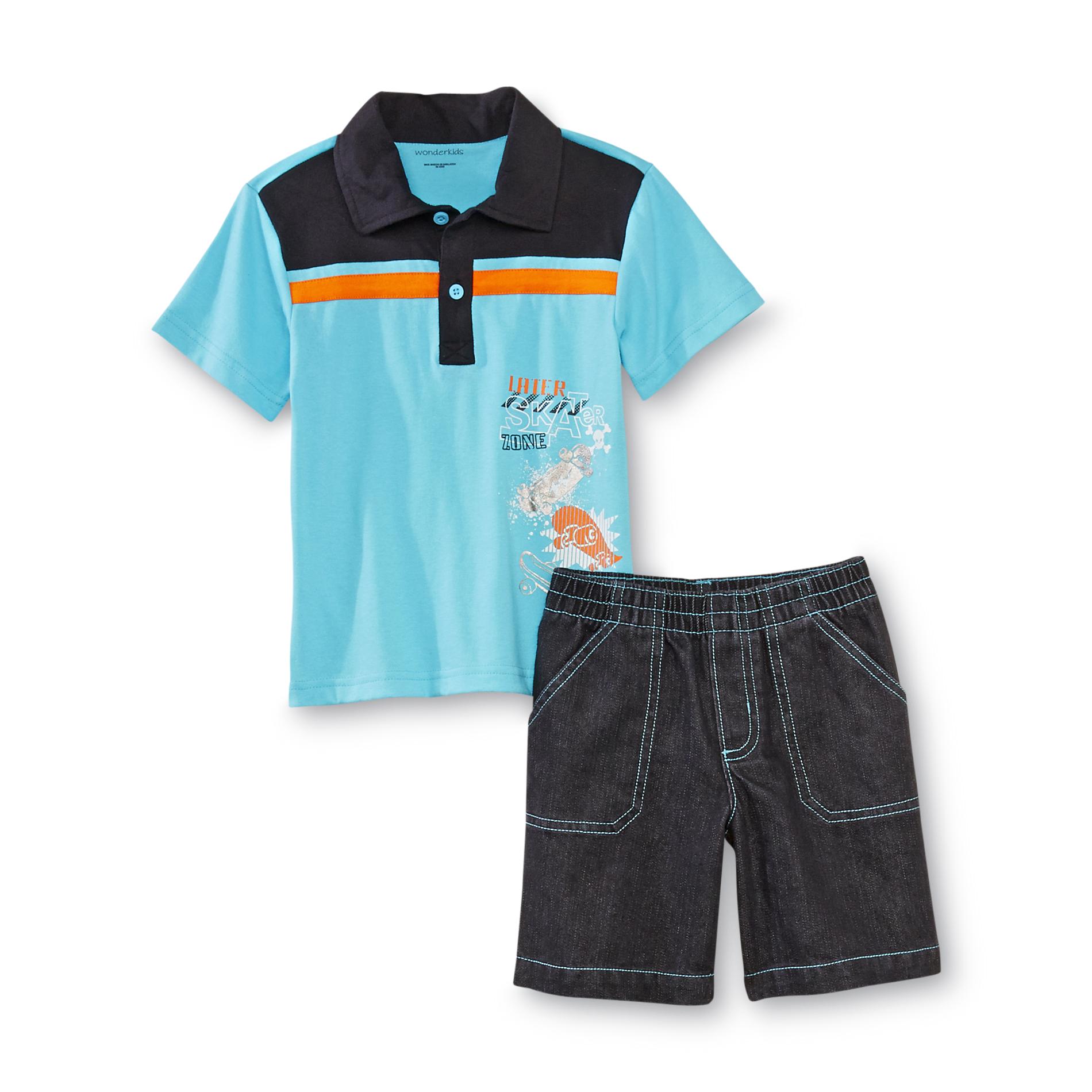 WonderKids Toddler Boys Polo Shirt & Shorts - Little Skater Zone