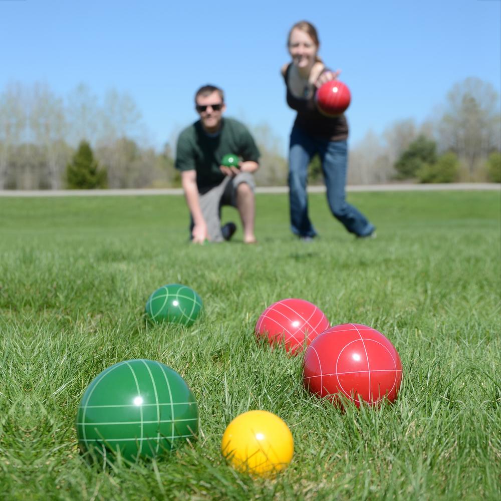 Lion Sports Best 107mm Tournament Resin Bocce Set in PVC Carry Bag