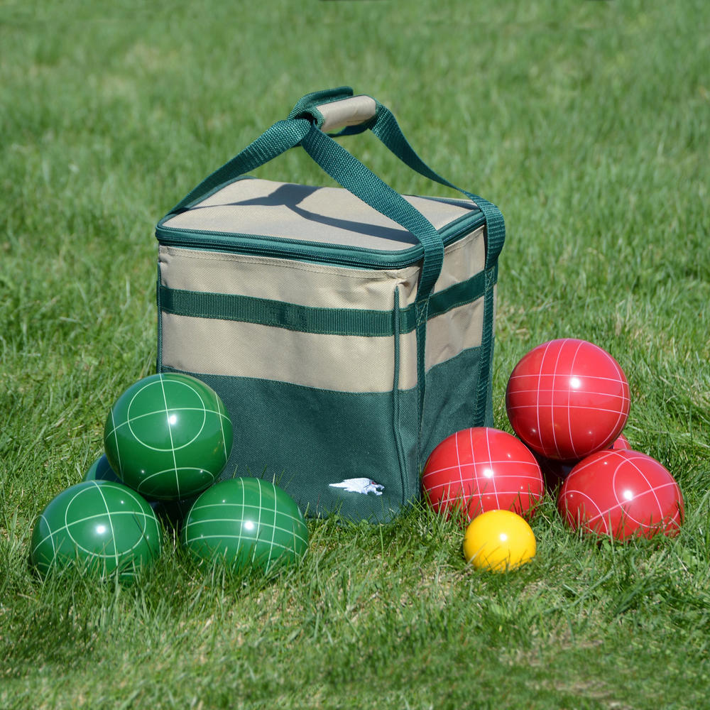 Lion Sports Best 107mm Tournament Resin Bocce Set in PVC Carry Bag