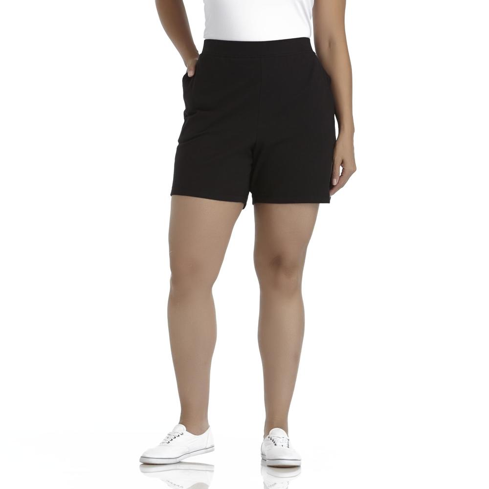 Basic Editions Women's Plus Jersey Stretch Shorts