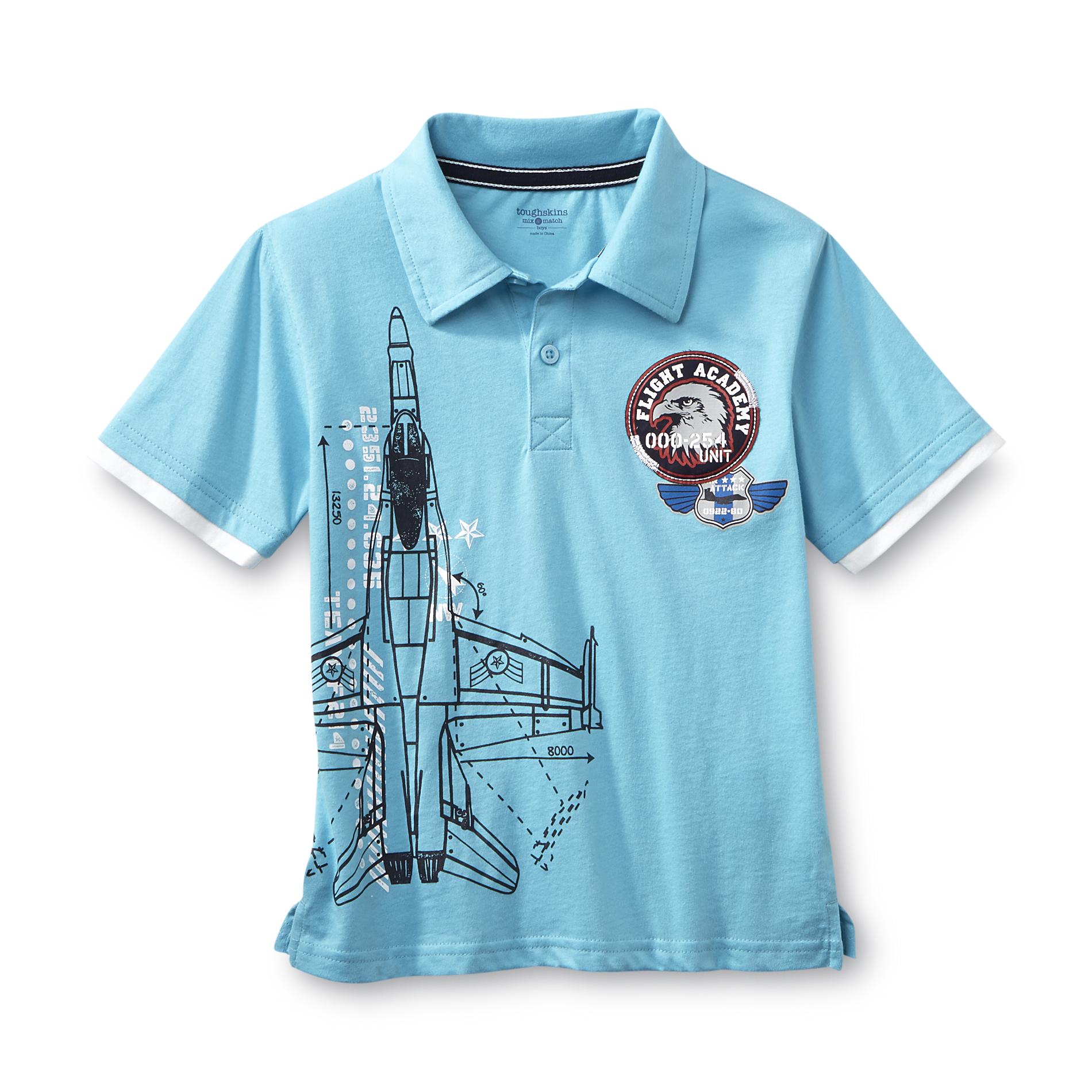 Toughskins Boy's Graphic Polo Shirt - Fighter Jet