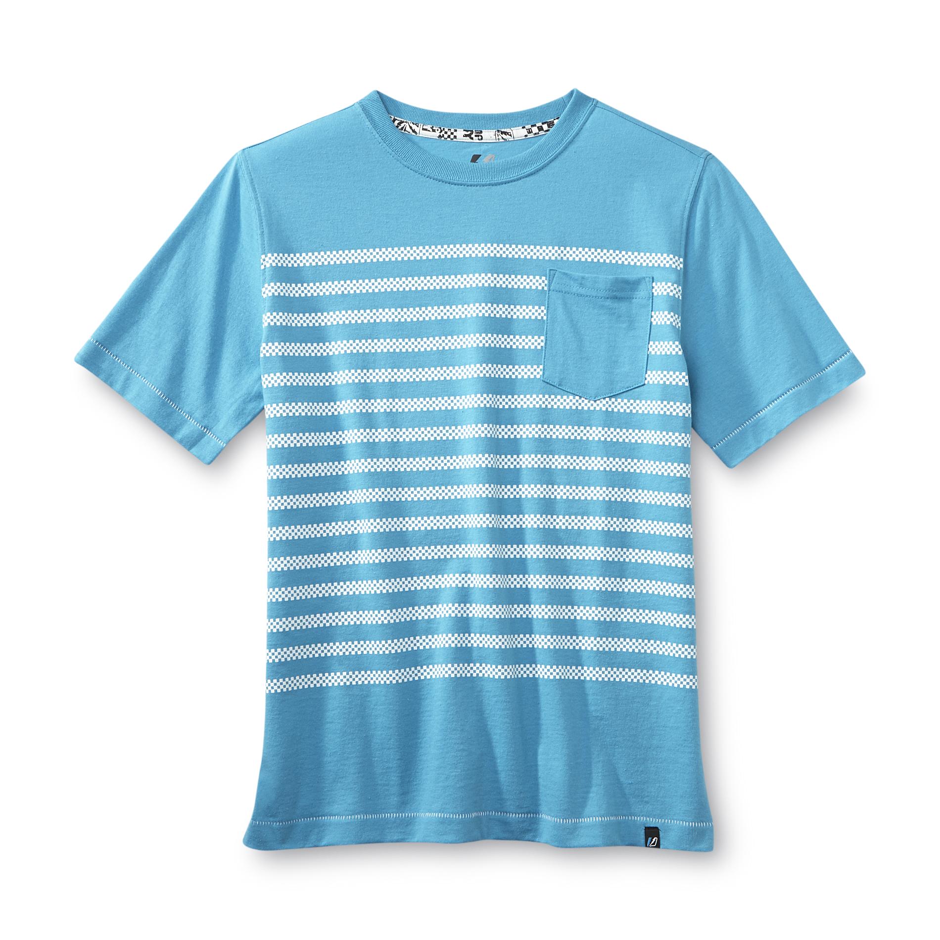 Amplify Boy's Pocket T-Shirt - Checkered Stripe
