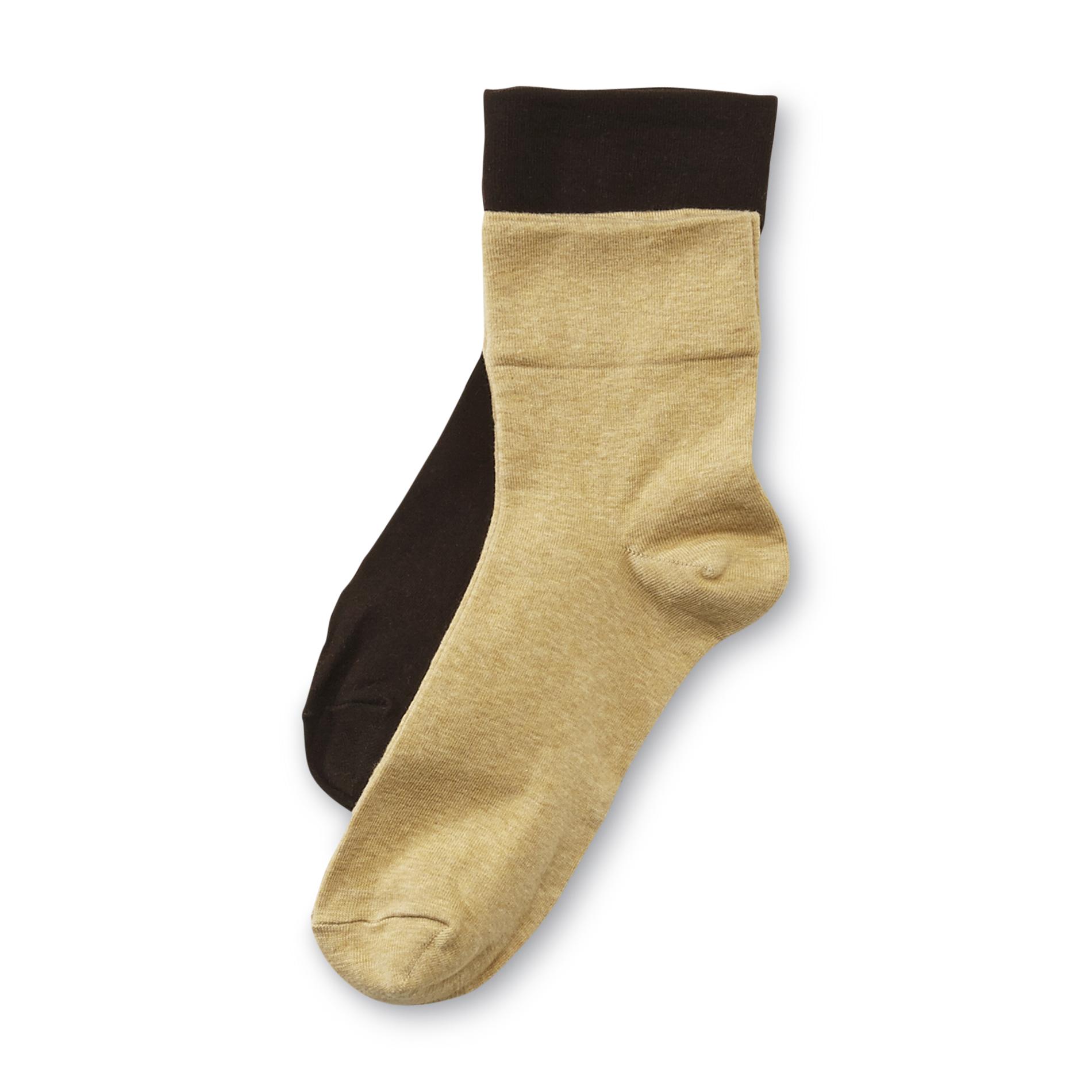 Basic Editions Women's 2Pairs NonBinding Socks Assorted