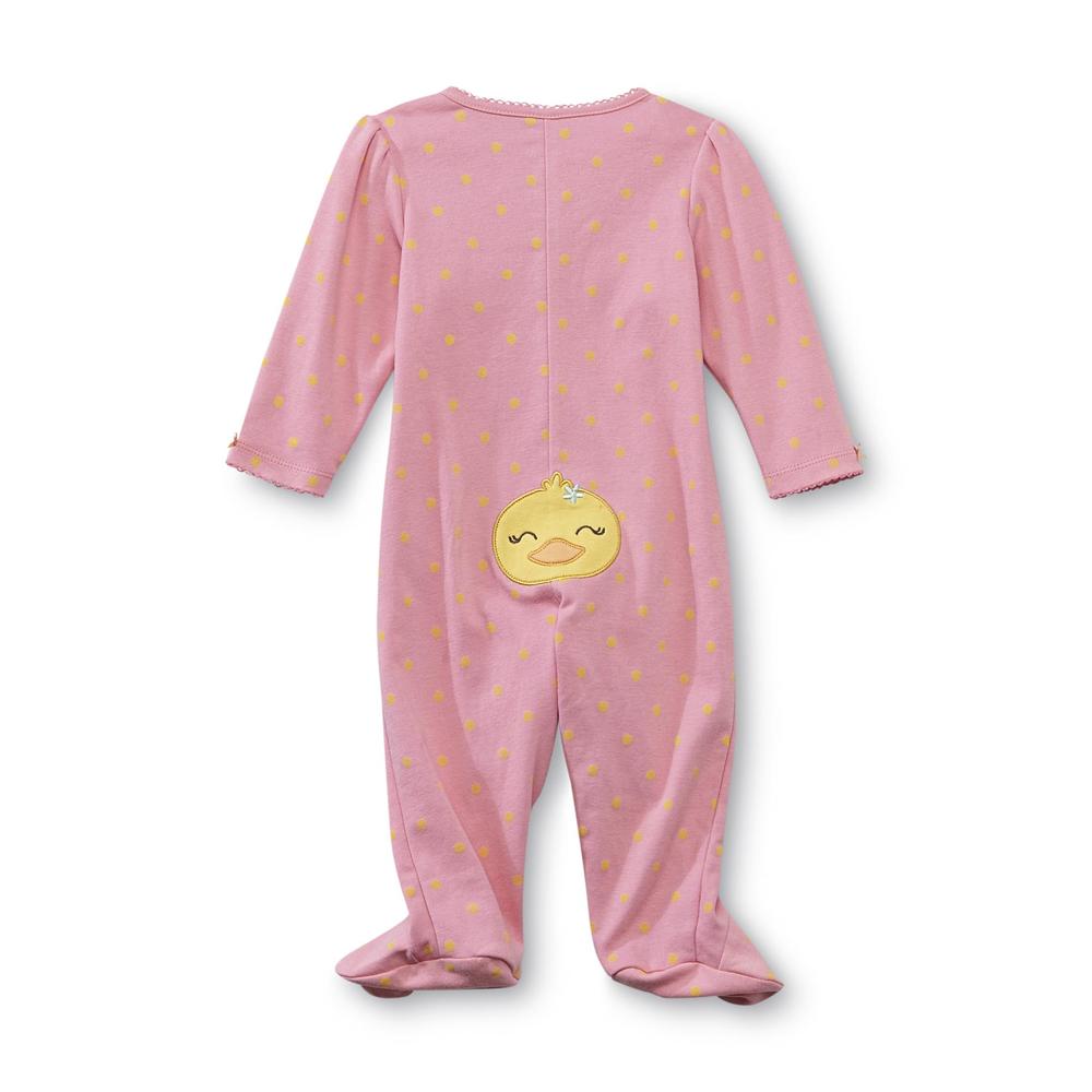 Little Wonders Newborn Girl's Footed Pajamas - Duckling