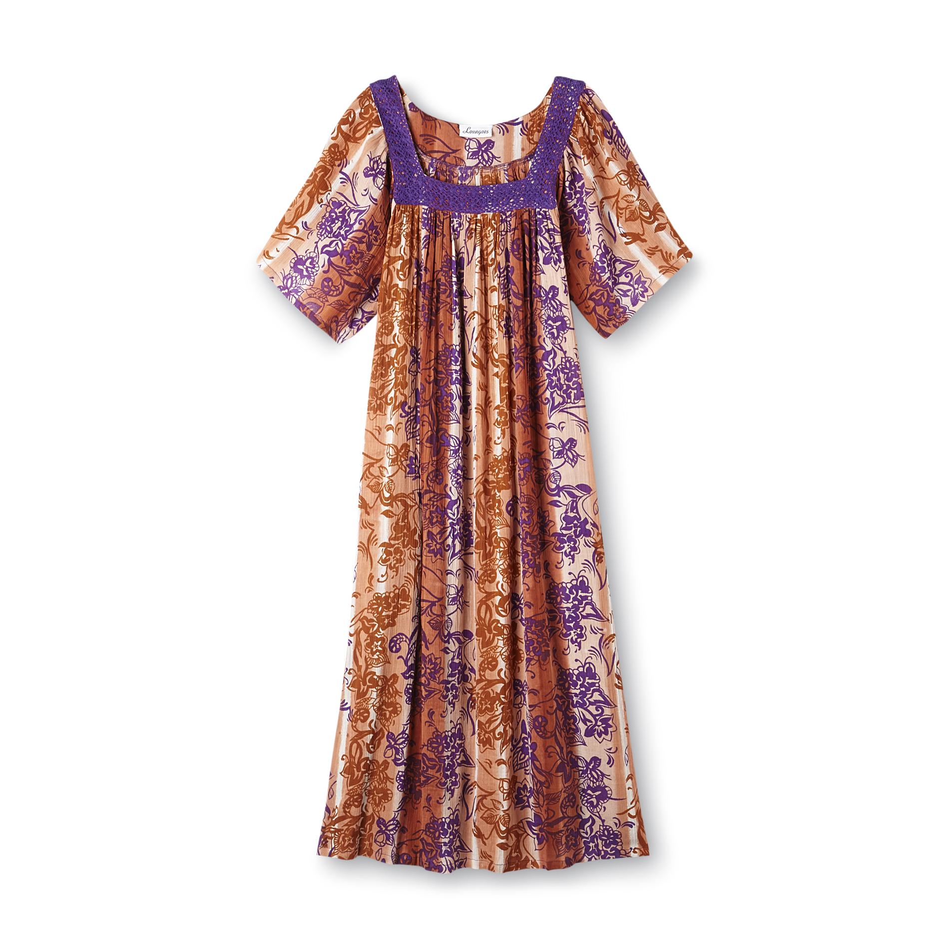 Loungees Women's Caftan Nightgown - Floral