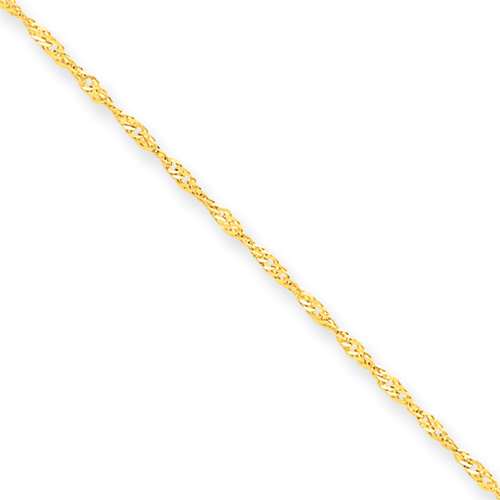 14 Karat 1.10mm Singapore Chain Necklace - 18 Inch - Spring Ring