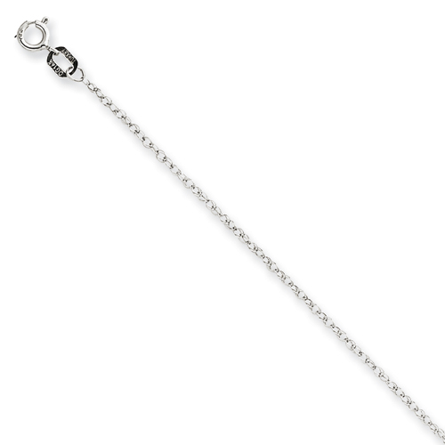 goldia 18 Inch 14K White Gold Carded Pendant Rope Chain Necklace - Fine Jewelry Gift