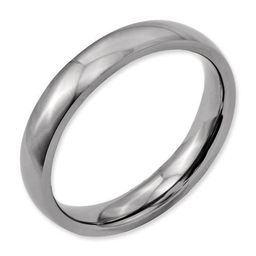 Titanium Polished Comfort Fit 4mm Wedding Band Ring