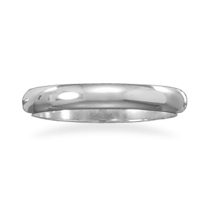 Polished Solid Band 3mm Solid Sterling Silver Band Ring
