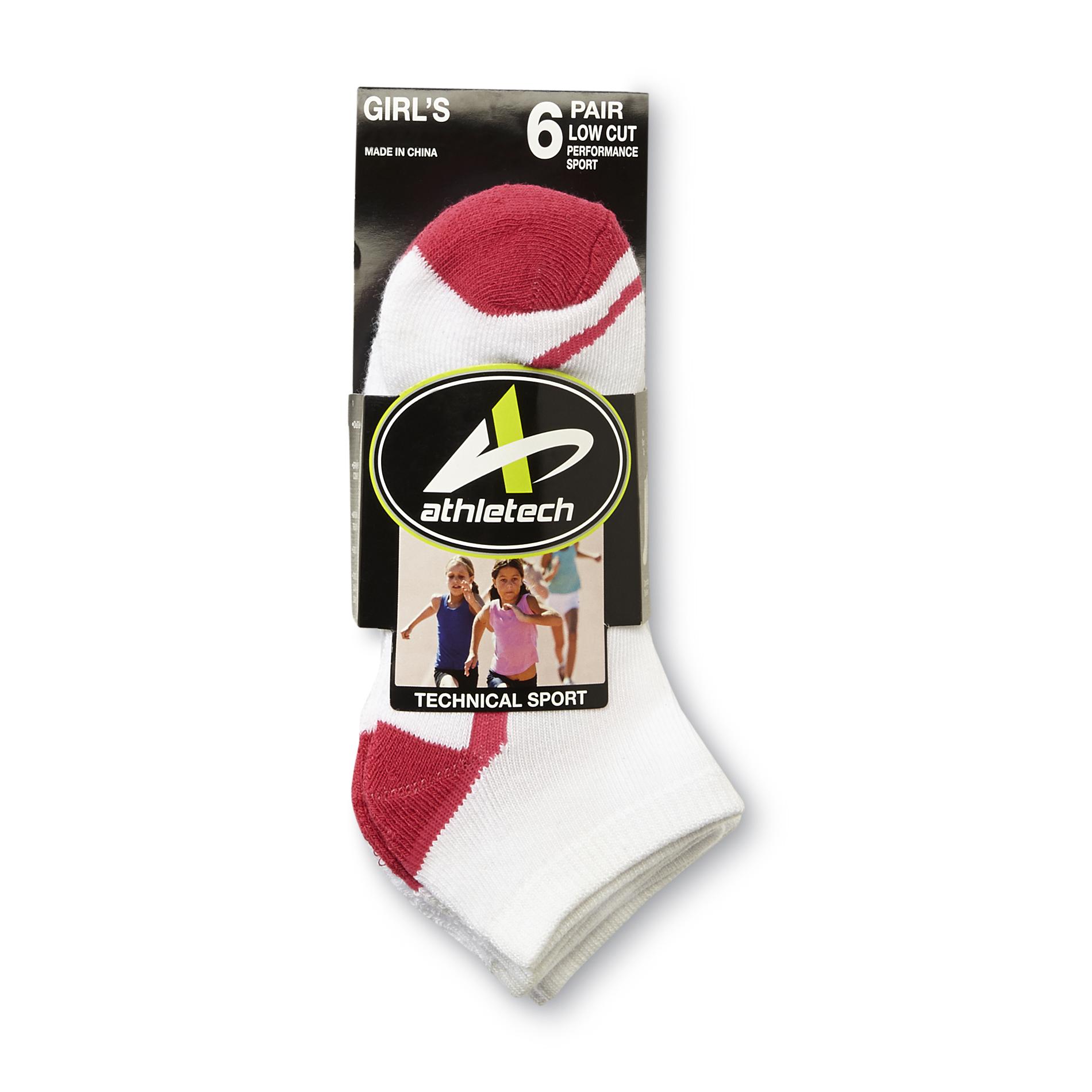 Athletech Girl's 6-Pack Low Cut Socks - Colorblock