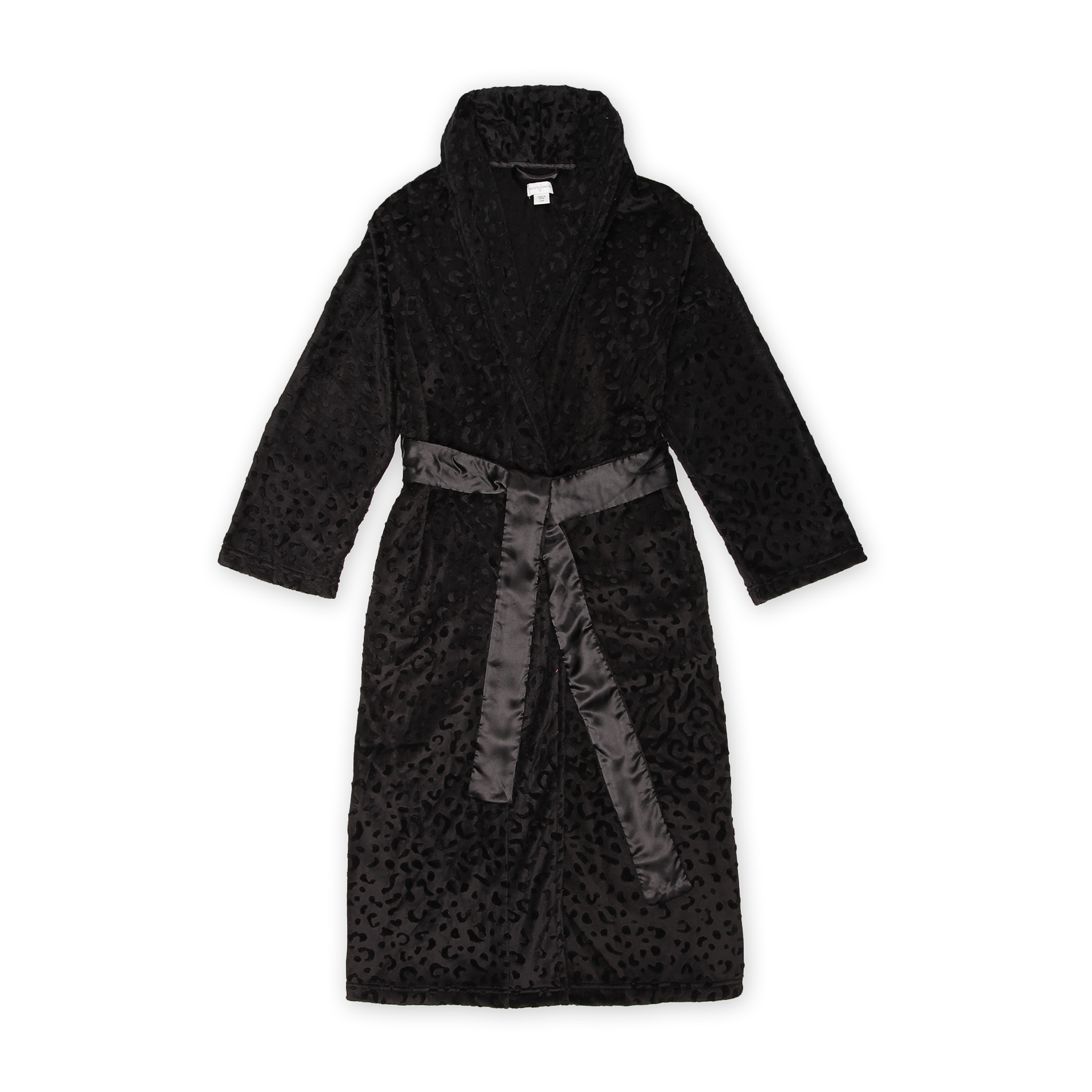 Jaclyn Smith Women's Plus Brushed Velour Bathrobe Leopard Print