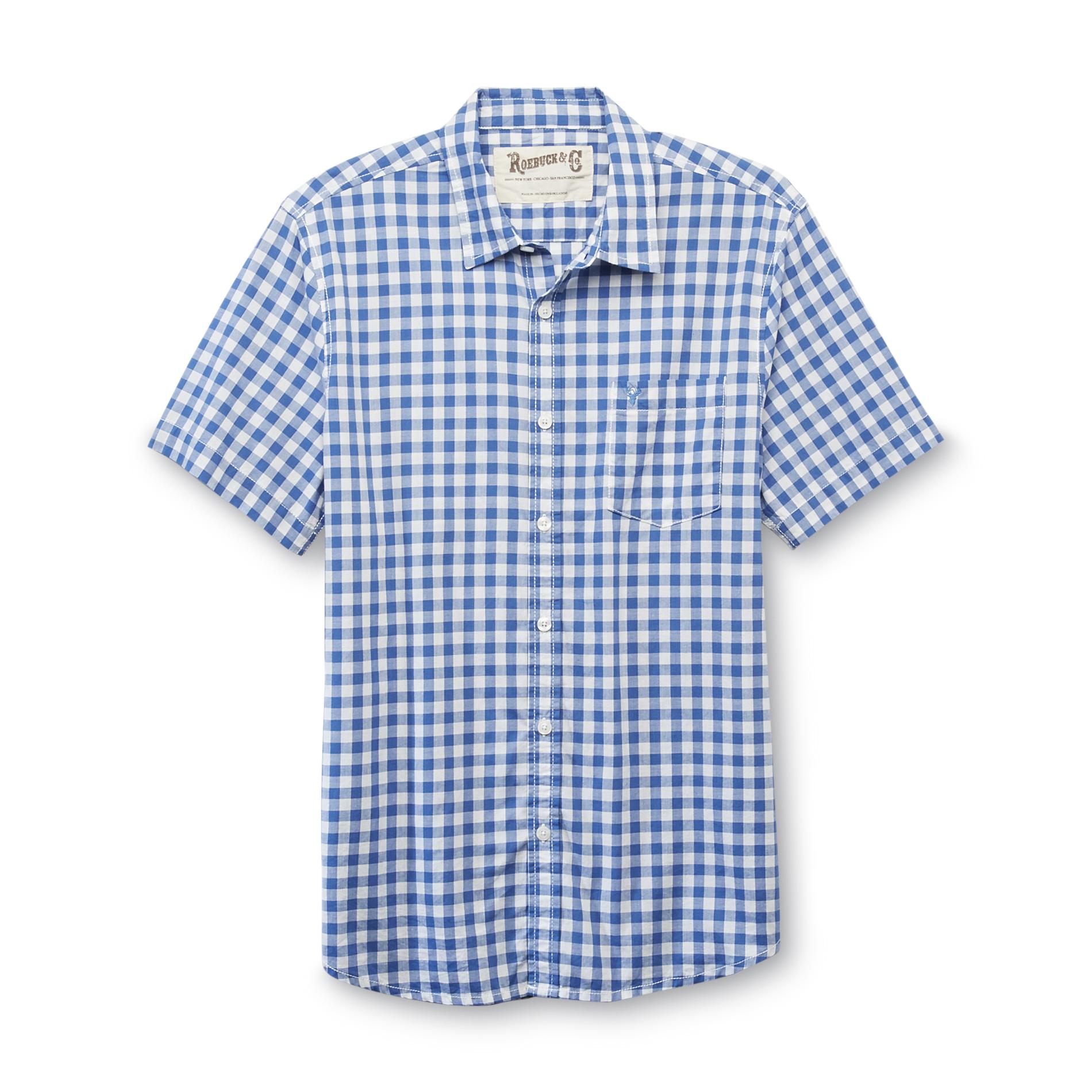 Roebuck & Co. Young Men's Button-Front Short-Sleeve Shirt - Plaid