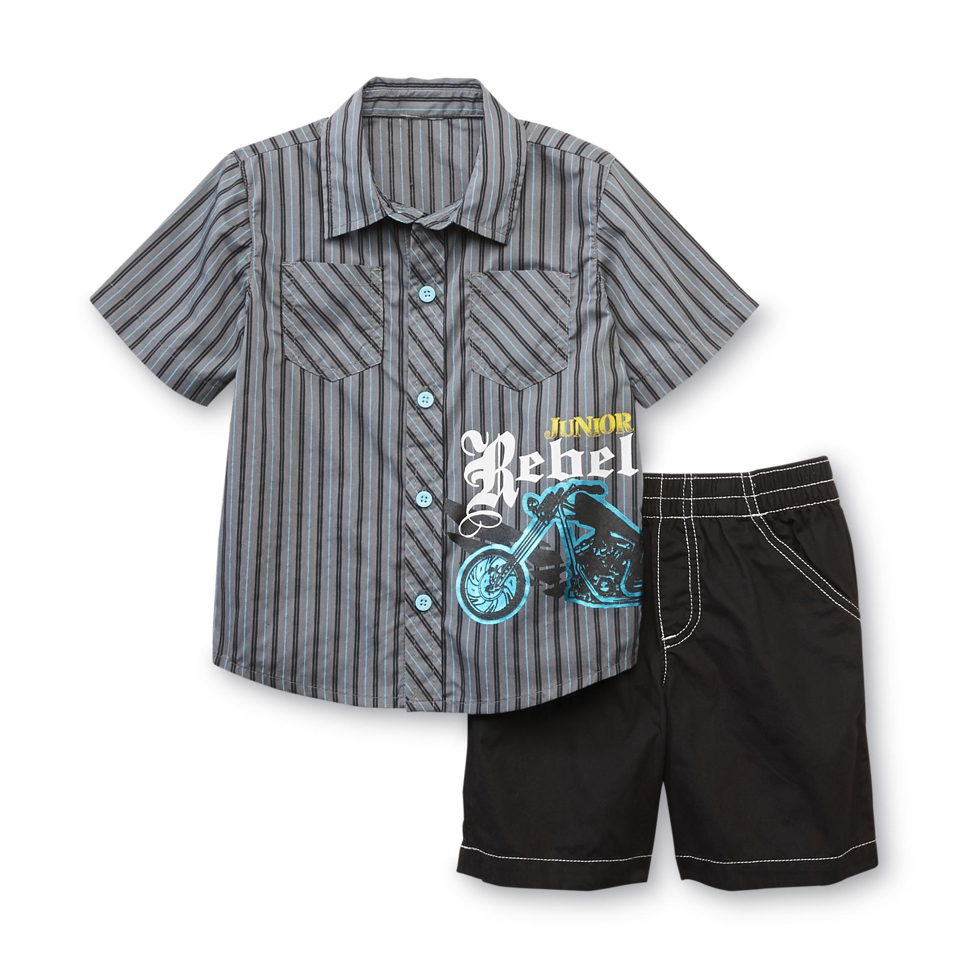 WonderKids Toddler Boy's Shirt & Shorts - Motorcycle
